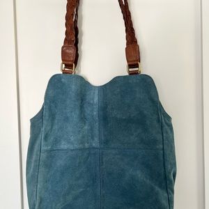 Blue suede bag